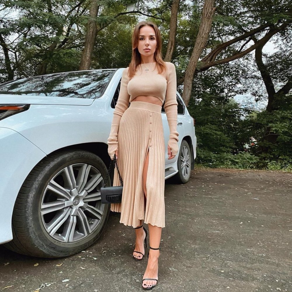 Two Piece Sweater Skirt Set